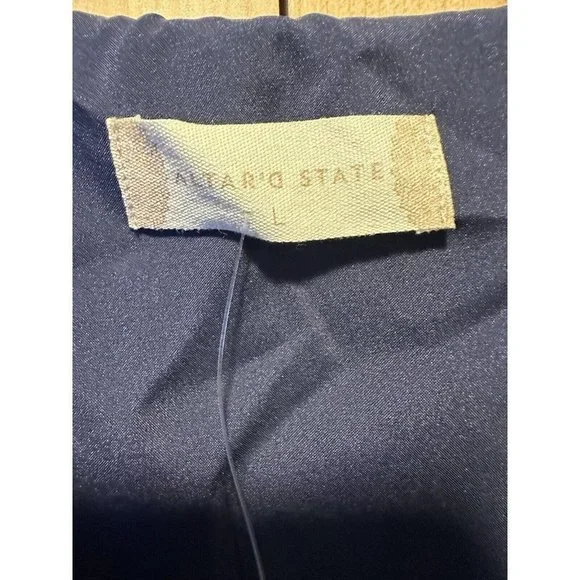 Anthropologie Altar’d State Women Navy Austen Floral Satin Dress Size Large NWT - Picture 5 of 7